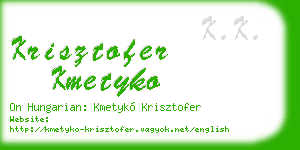 krisztofer kmetyko business card
